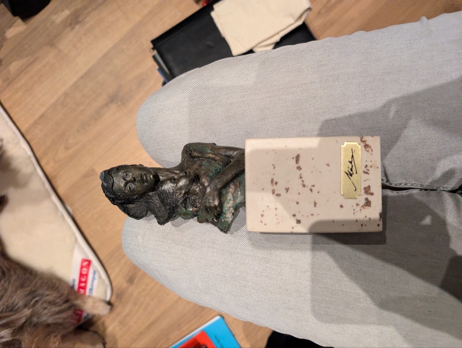 Bronzen beeldje van een liggende vrouw Marga Paor, Minder dan 20 cm, Ophalen of Verzenden, Brons, Vrouw