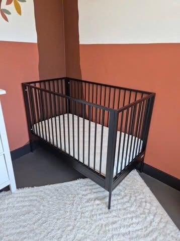 Ledikant Coming Kids Bliss 120x60 - Zwart Design, Ophalen, Zo goed als nieuw, Ledikant