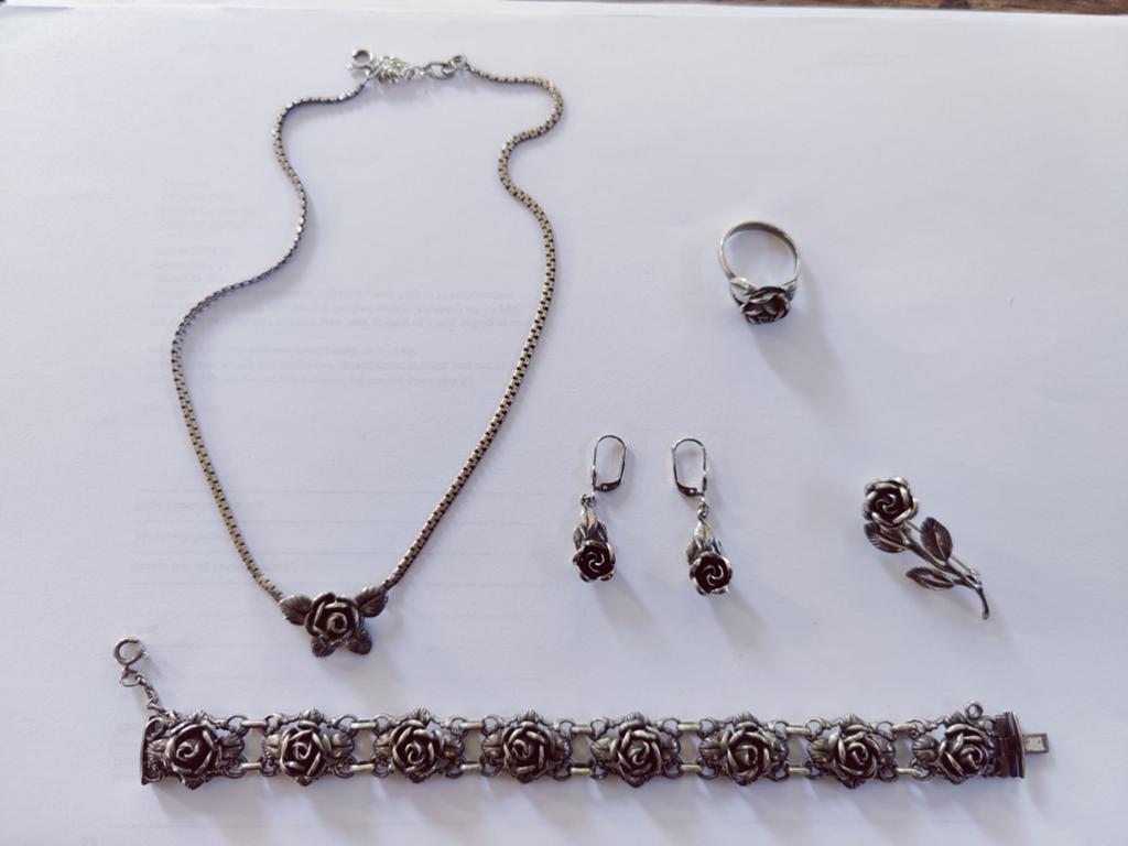 Sieraden serie roos zilver 925 zie foto's, Ophalen of Verzenden, Zilver, Broche