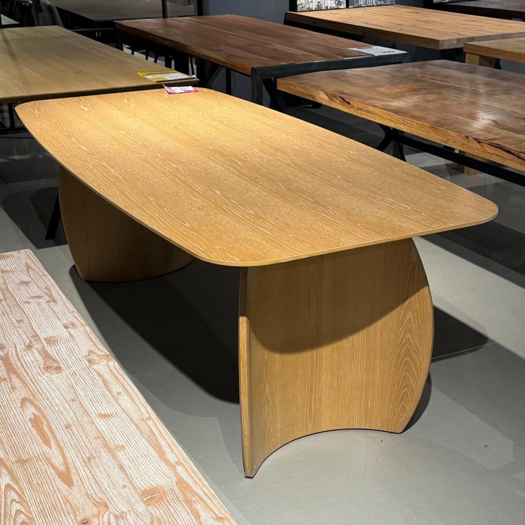 Tafel deens ovaal japandi eiken 220cm **nieuw showroom**, Ophalen, Japandi, Eikenhout, 50 tot 100 cm