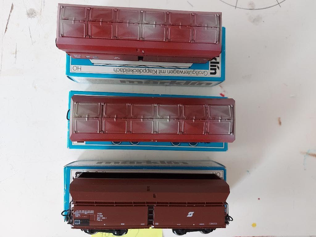3 Marklin Wagons 2 x Klapdeksel 1 x erts, Hobby en Vrije tijd, Modeltreinen | H0, Wisselstroom, Ophalen of Verzenden, Märklin