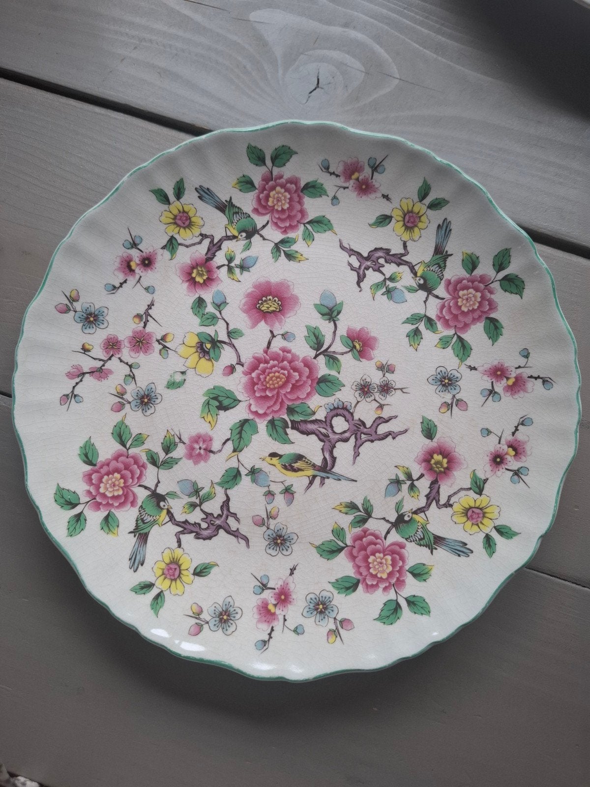 Vintage Old Foley Chinese Rose schotel/bord, Ophalen