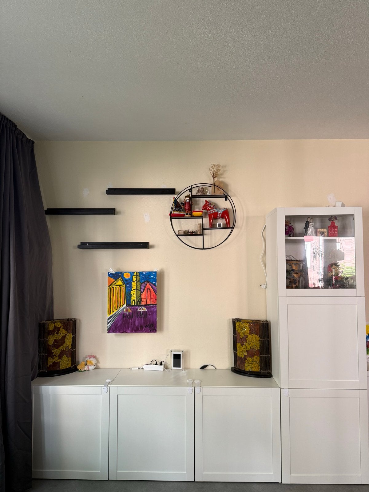 Witte IKEA kasten met vitrinekast en wandplanken, Ophalen, Nieuw