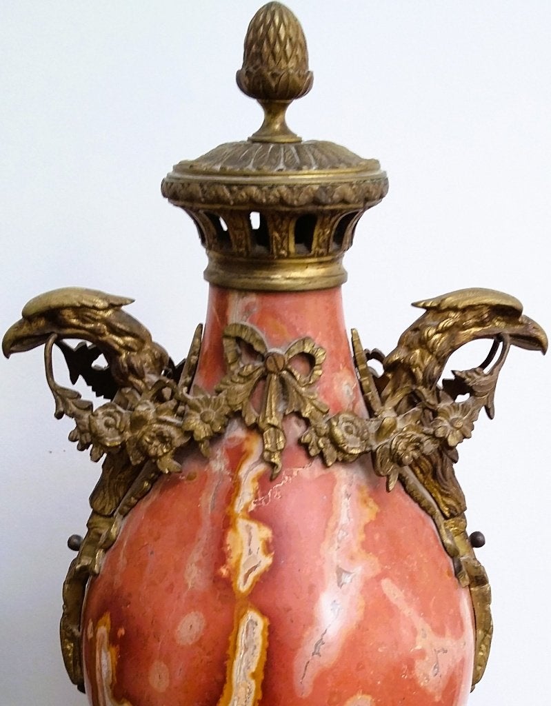 Omstreeks 1850-1875 GROTE Marmeren Schouw Siervazen Vaas, Antiek en Kunst, Ophalen