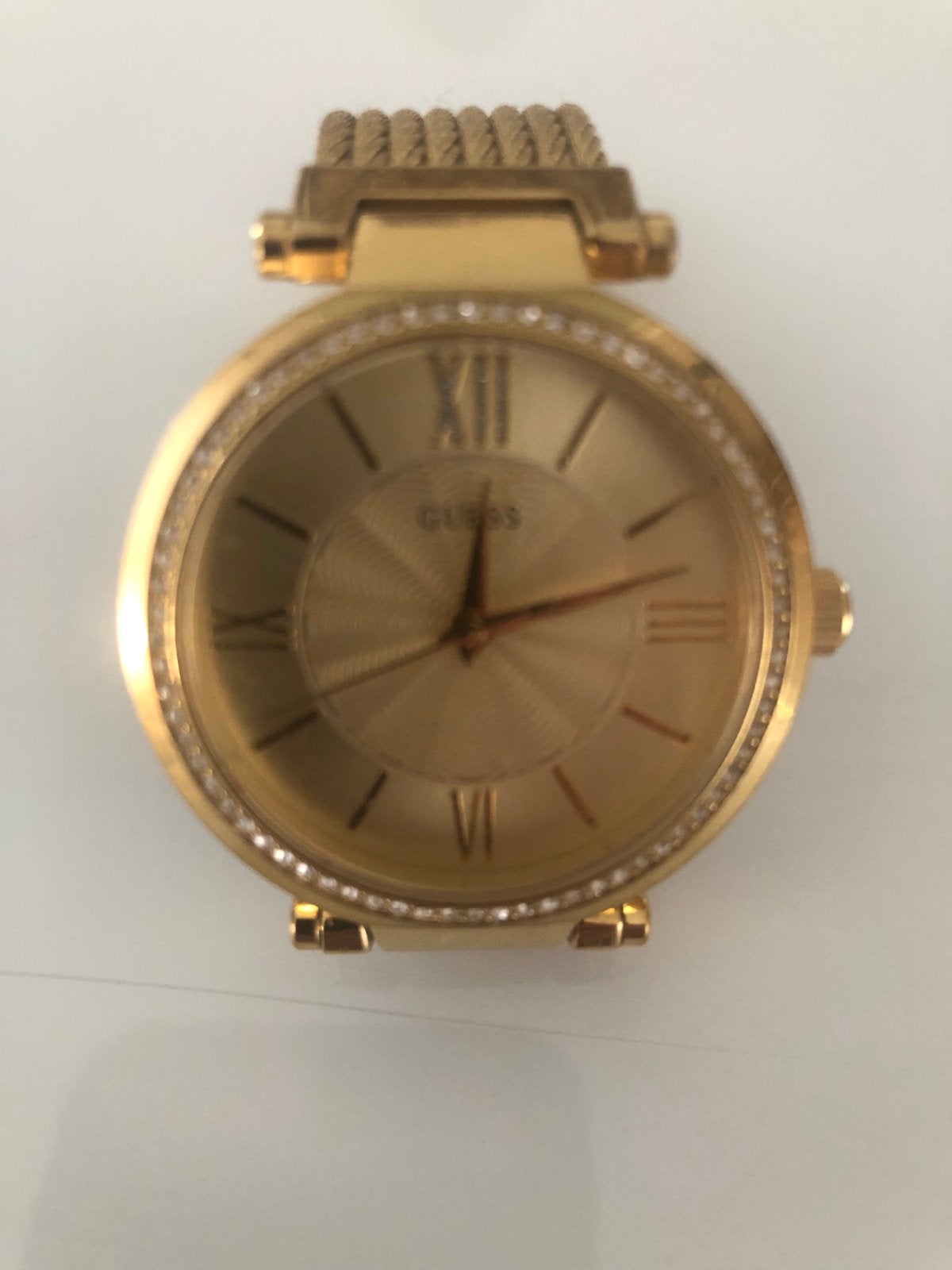 Gouden Guess dameshorloge met strass, Ophalen, Guess, Polshorloge, Zo goed als nieuw
