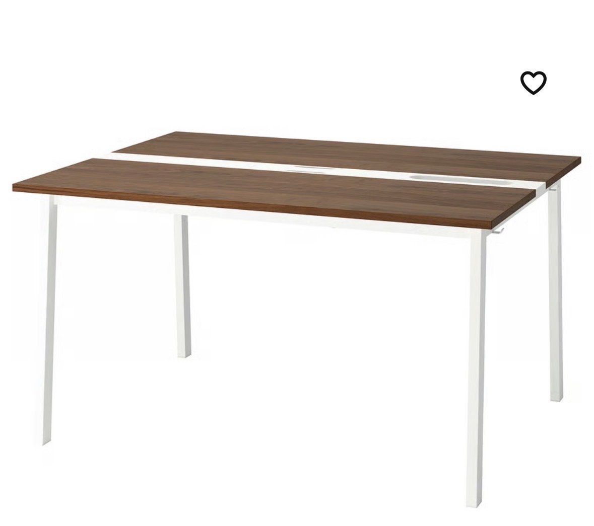 2x IKEA Mittzon Vergadertafel - Walnoot/Wit Onderstel, Huis en Inrichting, Bureaus, Zo goed als nieuw, IKEA, Hout, Bruin, Ophalen