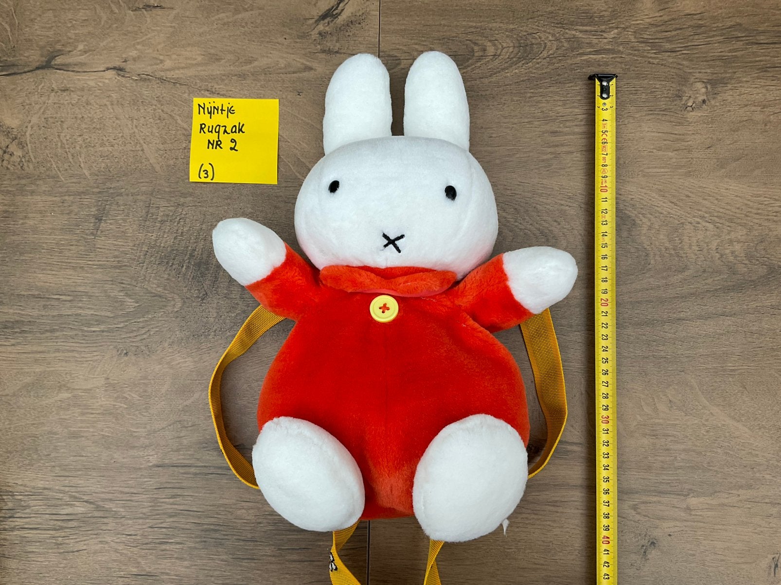 Nieuwe zgan Nijntje knuffel rugzak geel witte bandjes, Ophalen, Nieuw, Oranje, Rugtas