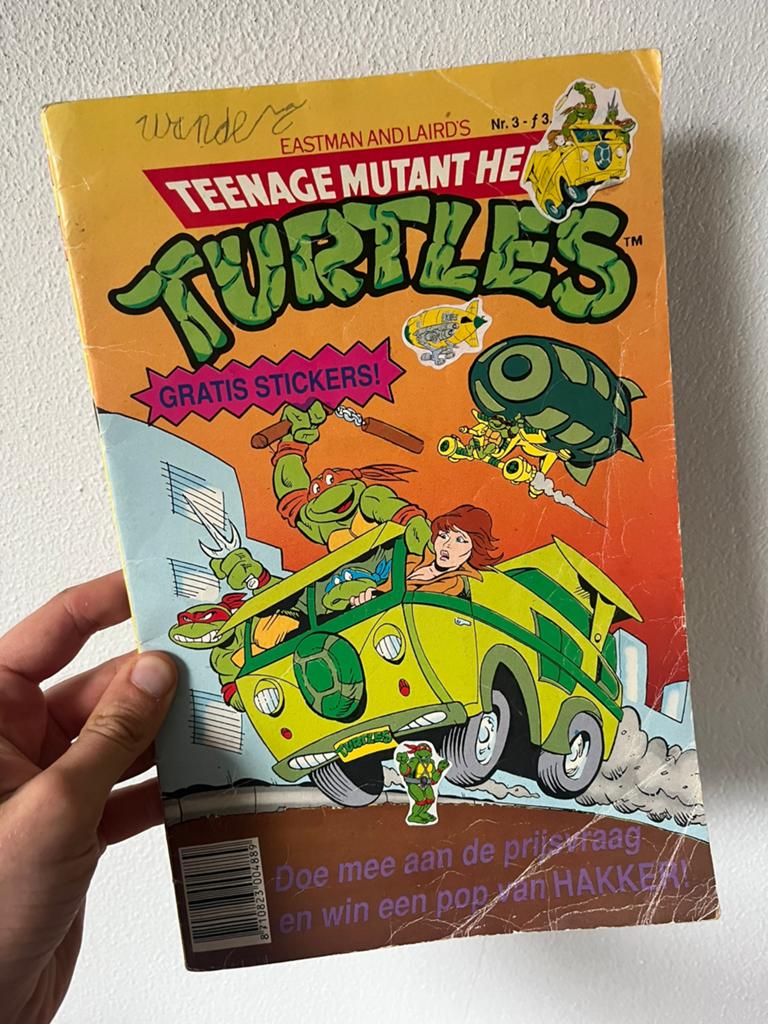 Teenage Mutant Ninja Turtles stripboek uit 1990, Gelezen, Laird, Eén stripboek, Ophalen of Verzenden