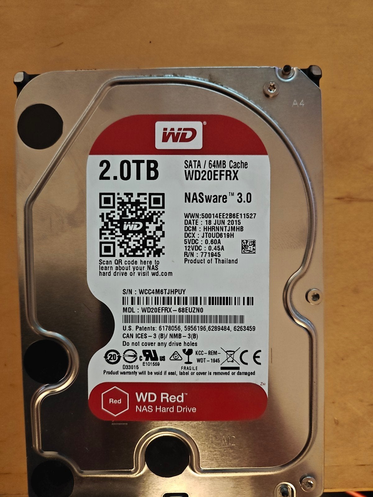 WD Red 2TB NAS Harde Schijf (WD20EFRX) - SATA/600, Intern, 2TB, Verzenden, Desktop