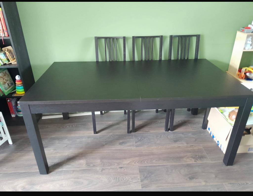 Uitschuifbare eettafel - 175cm tot 260cm lang, Ophalen, Gebruikt, 50 tot 100 cm, Vijf personen of meer