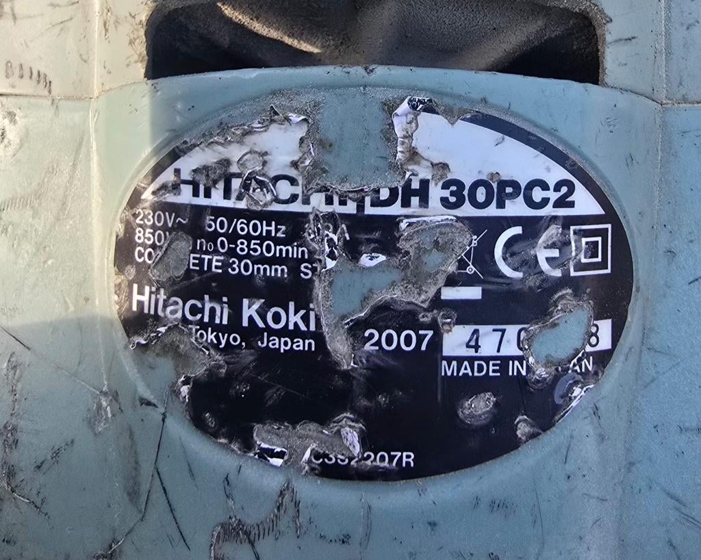 Hitachi boor- en beitelhamer DH30PC2, Ophalen, Boor- en/of Breekhamer, Variabele snelheid, Gebruikt