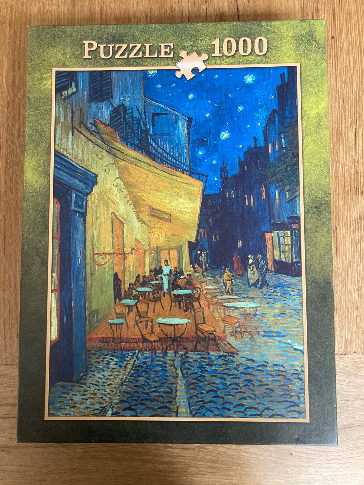 Legpuzzel 1000 stukjes - Van Gogh Caféterras bij nacht, Hobby en Vrije tijd, Denksport en Puzzels, Ophalen of Verzenden, 500 t/m 1500 stukjes