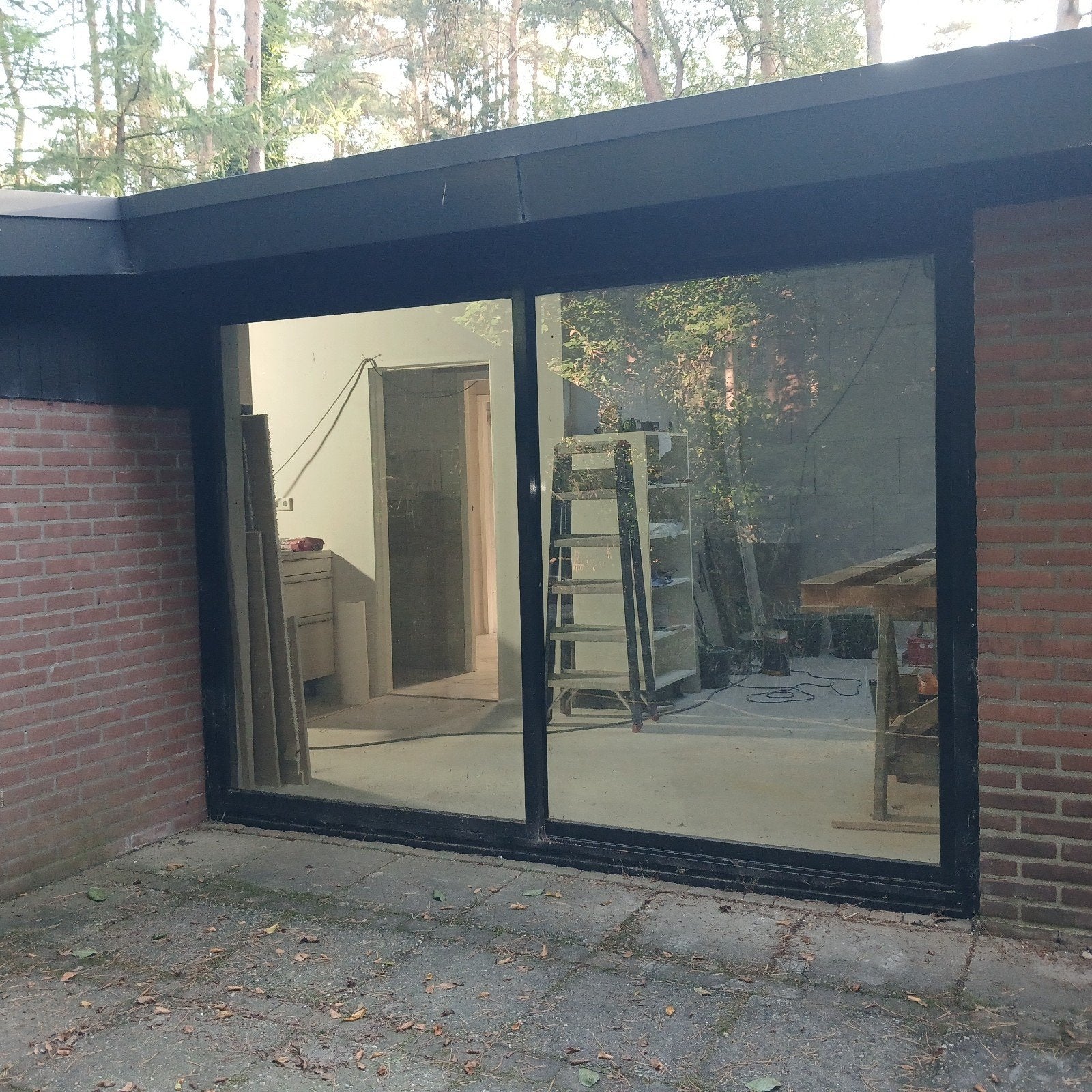 2 stuks aluminium schuifpuien met enkel glas, Ophalen, Gevelraam of Ruit, Gebruikt, 160 cm of meer
