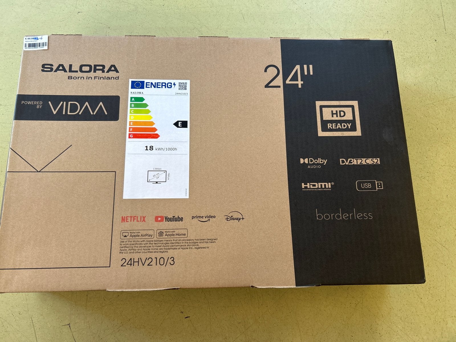 Salora 24HV210/3 24" HD Ready Smart TV, Audio, Tv en Foto, Televisies, Overige merken, LED, 50 Hz, HD Ready (720p)