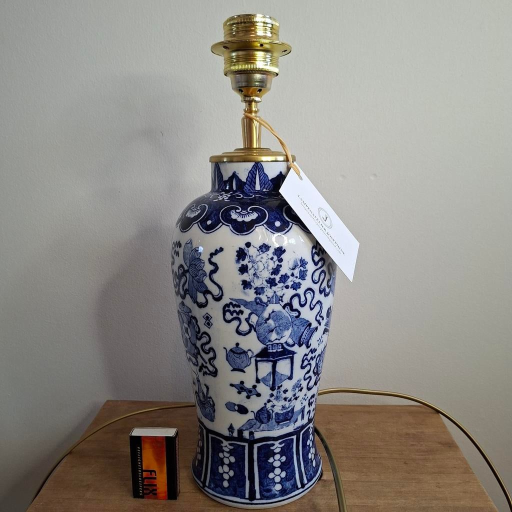 Handgemaakte lampenvoet van vintage Chinees blauwe vaas, Huis en Inrichting, Lampen | Tafellampen, Nieuw, Ophalen of Verzenden