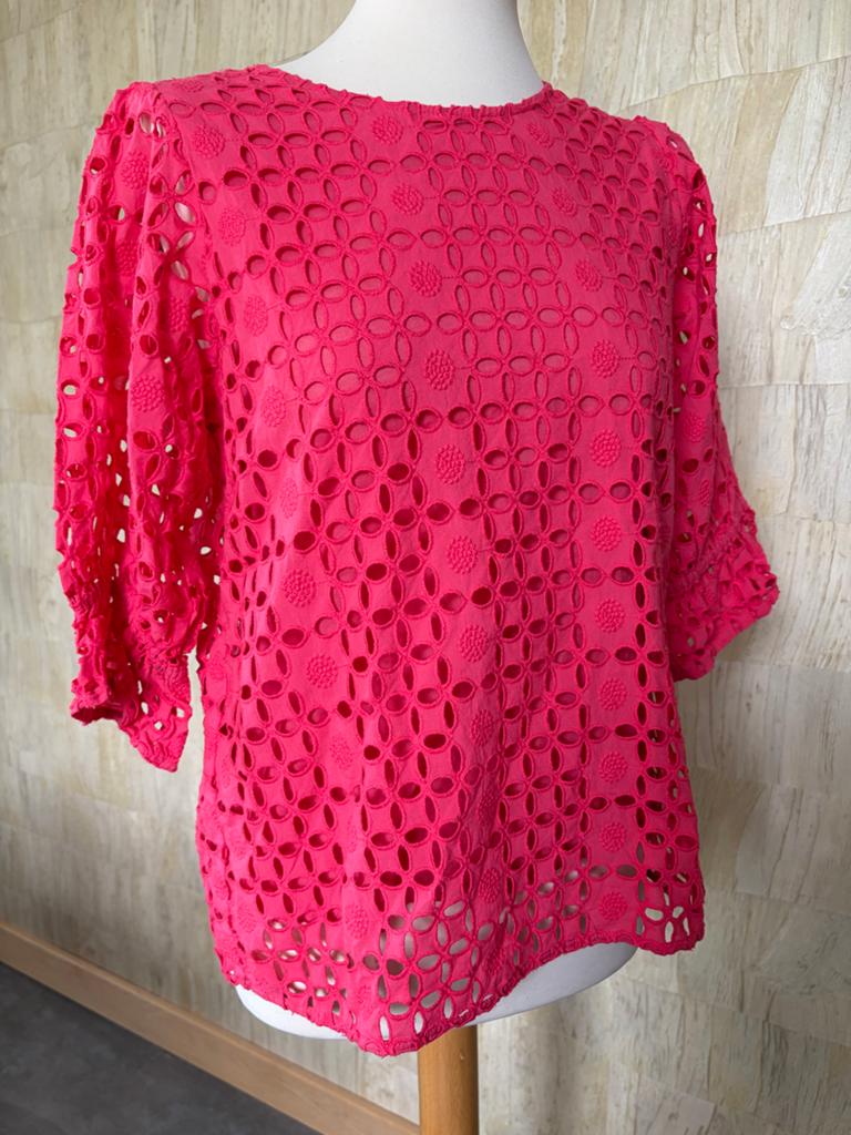 Costes Studio Roze Broderie Blouse Maat 38, Ophalen of Verzenden, Zo goed als nieuw, Maat 38/40 (M), Roze