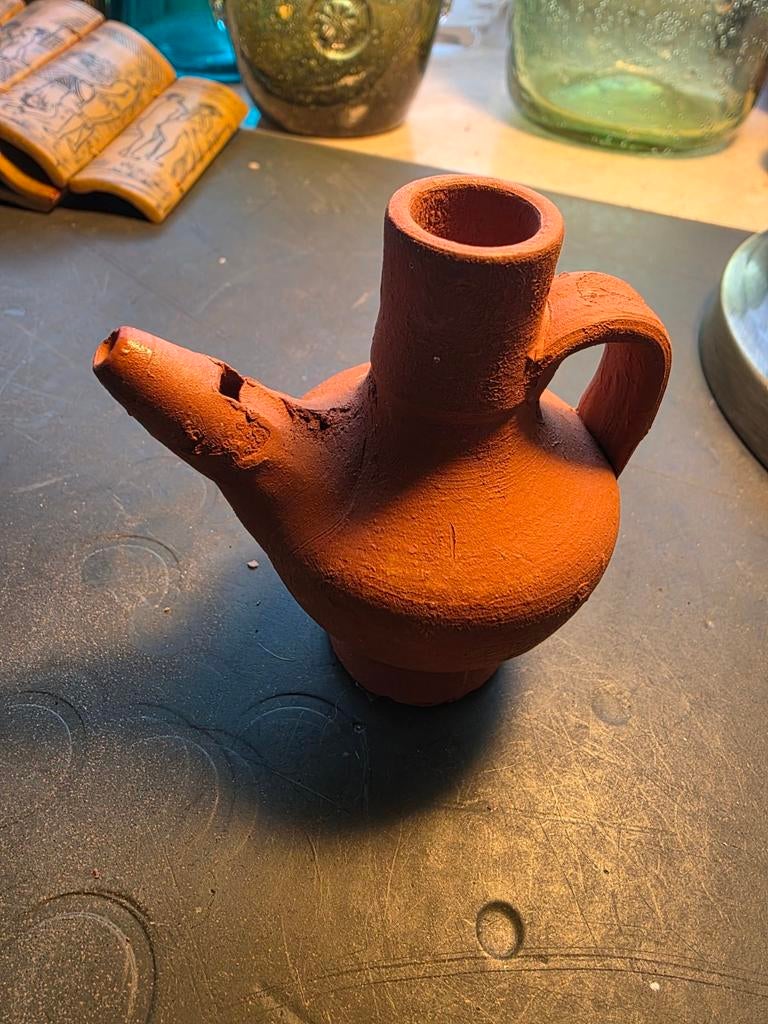 Terracotta kruik fluitje bodemvondst romeins, Ophalen of Verzenden