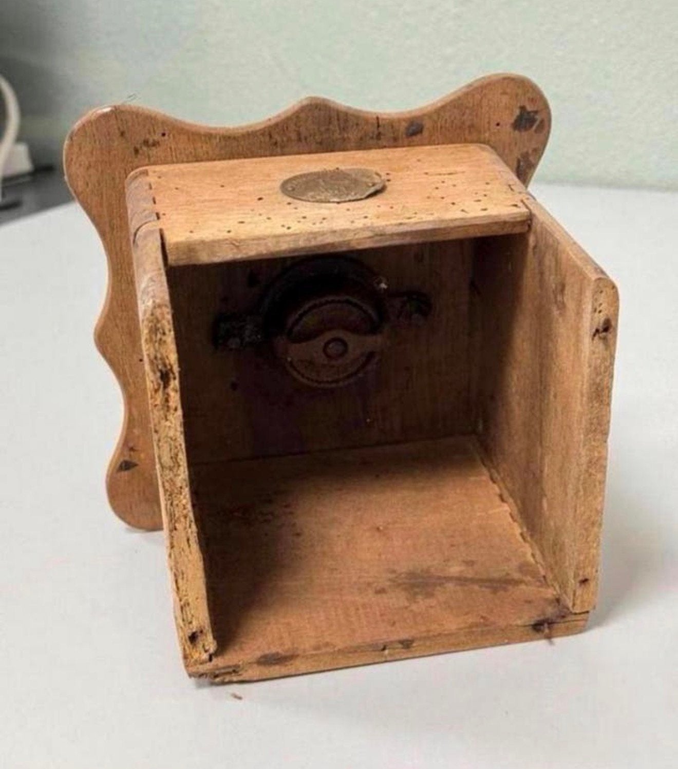 Antieke koffiemolen handmatige koffie molen antiek hout, Antiek en Kunst, Ophalen of Verzenden