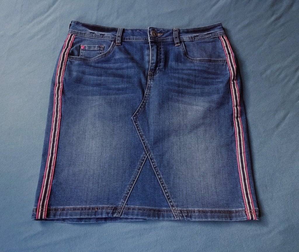 Blauw spijker rokje van Street One Maat M, Maat 38/40 (M), Street One, Knielengte, Gedragen