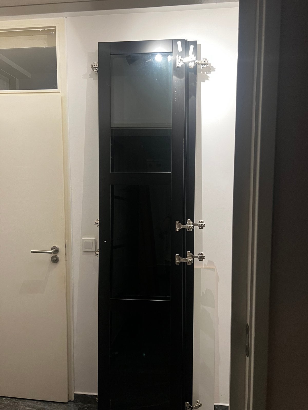 8 zwarte Pax deuren met glas 229x58 cm voor 2m kast, Huis en Inrichting, Kasten | Kledingkasten, Ophalen, Minder dan 50 cm, Gebruikt