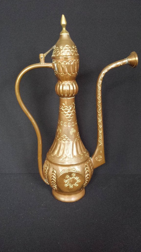 Oude Koperen KAN met Schenktuit uit INDIA, 40 cm Hoog, Antiek en Kunst, Antiek | Koper en Brons, Ophalen of Verzenden, Koper