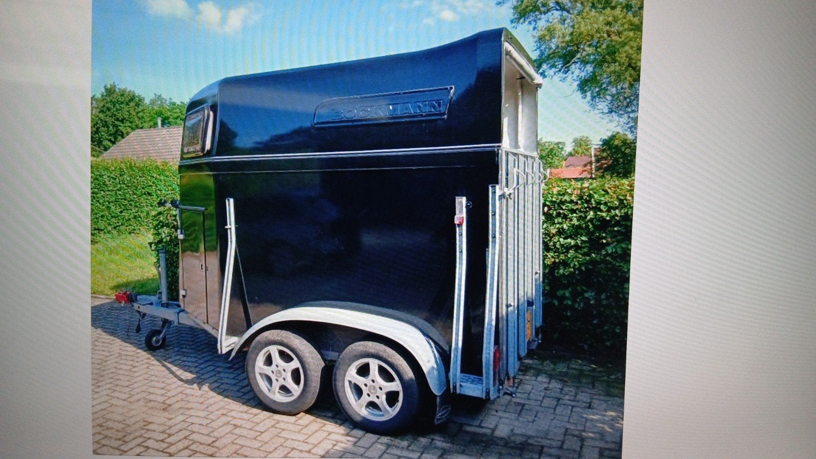 Zeer goede  Böckmann twee paards trailer met fietsendrager, Ophalen, Gebruikt, Polyester, 2-paards trailer
