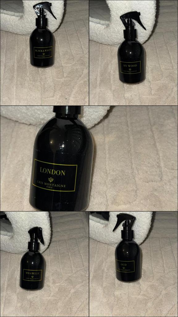 Gris Montaigne Huisparfum Sprays - Diverse Geuren, Sieraden, Tassen en Uiterlijk, Uiterlijk | Parfum, Ophalen of Verzenden, Zo goed als nieuw