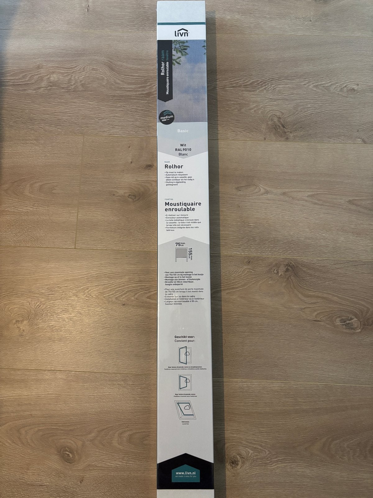 Livn Rolhor 155x75 cm wit, nieuw in verpakking, Ophalen, Minder dan 80 cm, Hordeur, Minder dan 200 cm