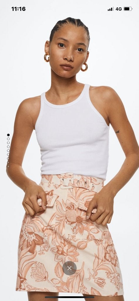 Mango beige/ bruin katoenen gevoerd rokje  NIEUW M, Kleding | Dames, Rokken, Maat 38/40 (M), Mango, Beige, Nieuw