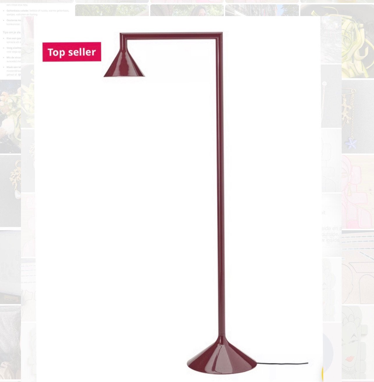 IKEA vloerlamp PS 2026 - rood, Huis en Inrichting, Lampen | Vloerlampen, Ophalen, Design item - alexander Pott, 150 tot 200 cm