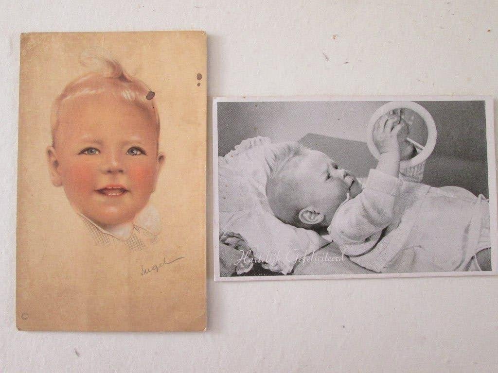2x kaart baby kind, Verzamelen, Ansichtkaarten | Themakaarten, Ophalen of Verzenden, Voor 1920, Gelopen, Kinderen