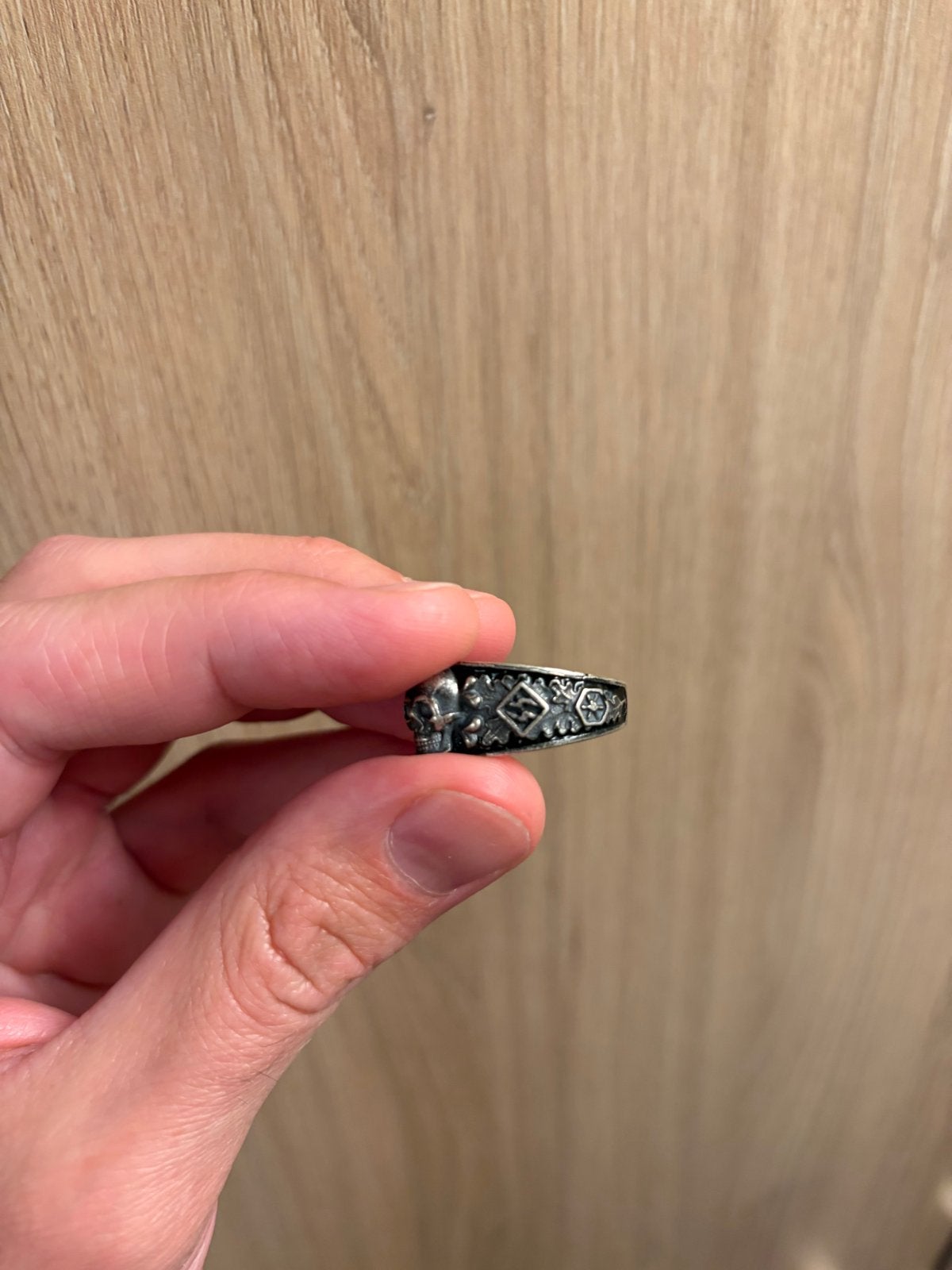 Antieke SS Ring met Doodshoofd, Ophalen of Verzenden, Overige soorten, Duitsland, Overige typen