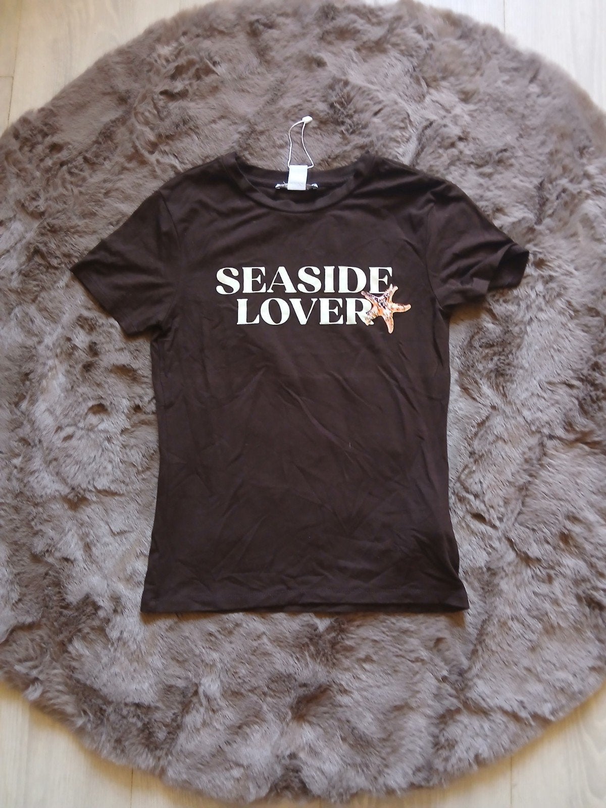 NewYorker Bruin t-shirt met seaside lover maat XS, Bruin, New Yorker, Ophalen of Verzenden, Zo goed als nieuw