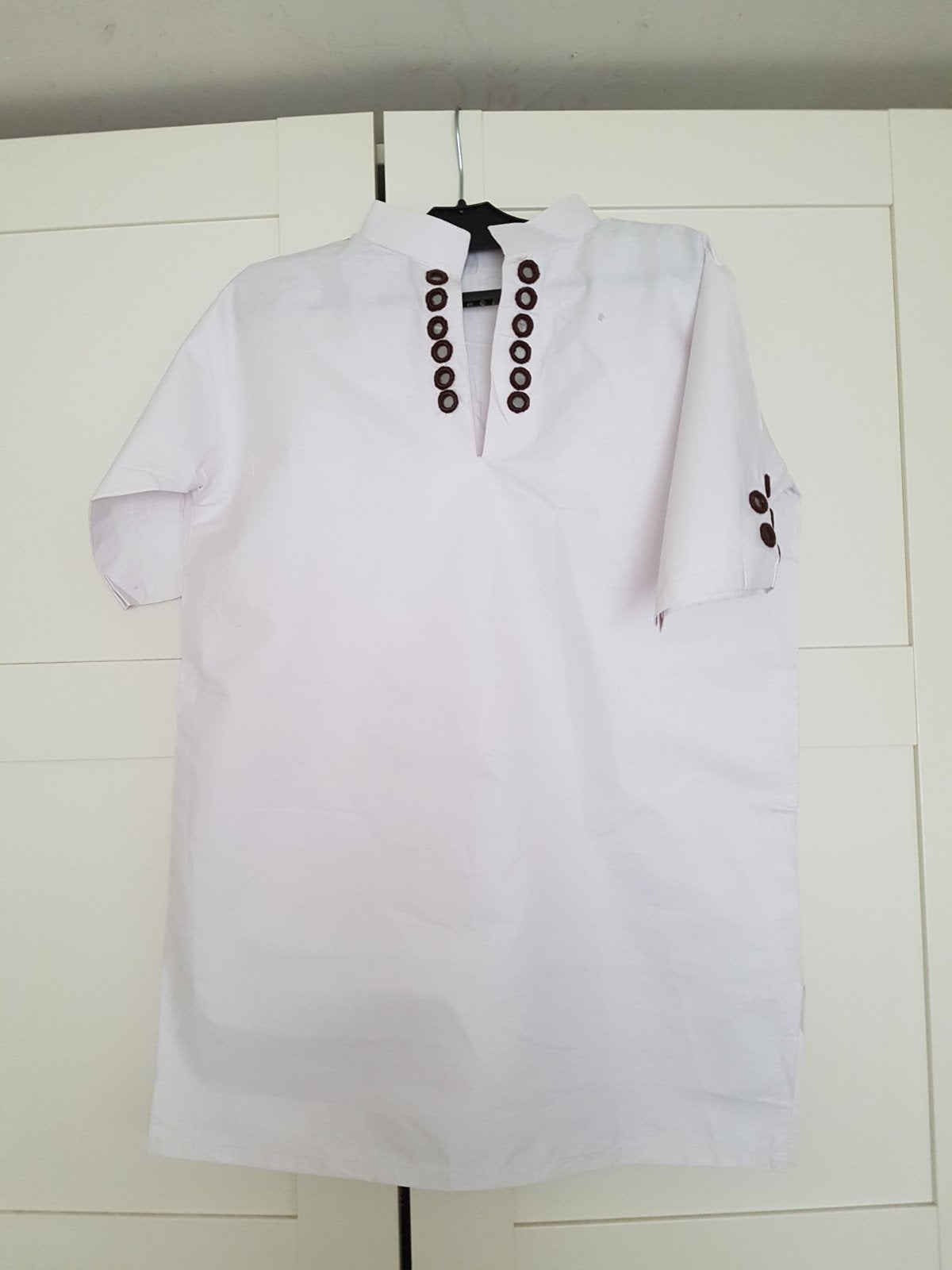 Witte Kurta met spiegelborduursel top shirt blouse maat S, Kleding | Dames, Ophalen of Verzenden, Nieuw, Wit