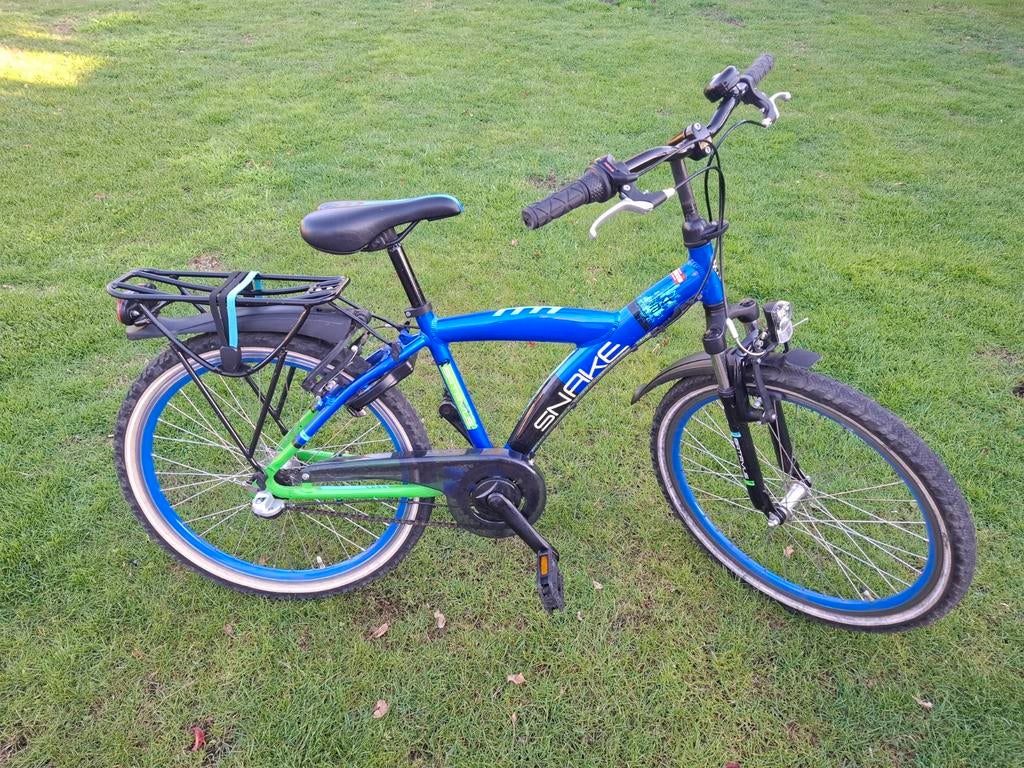 Blauwe Snake Kinderfiets 24 inch met versnellingen, Fietsen en Brommers, Ophalen of Verzenden, Gebruikt, 24 inch, Versnellingen