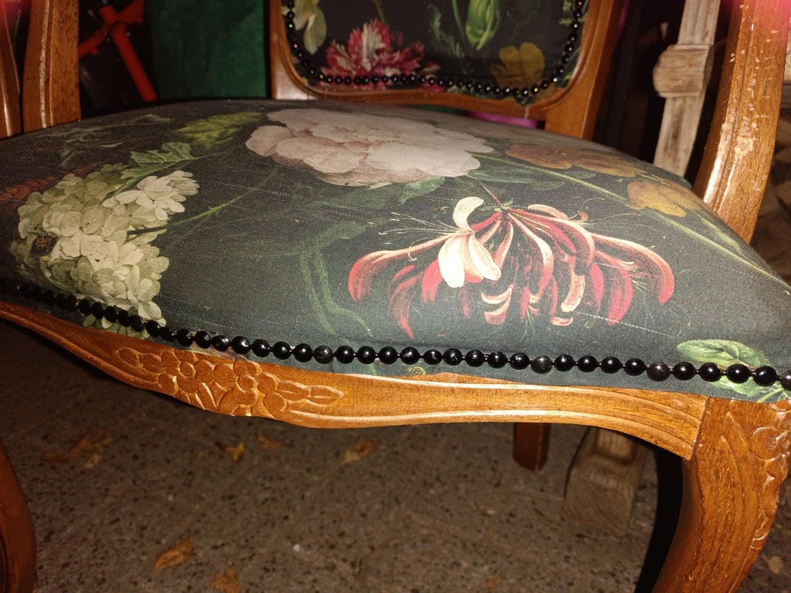 Set van 2 vintage stoelen met bloemenprint, Antiek en Kunst, Ophalen