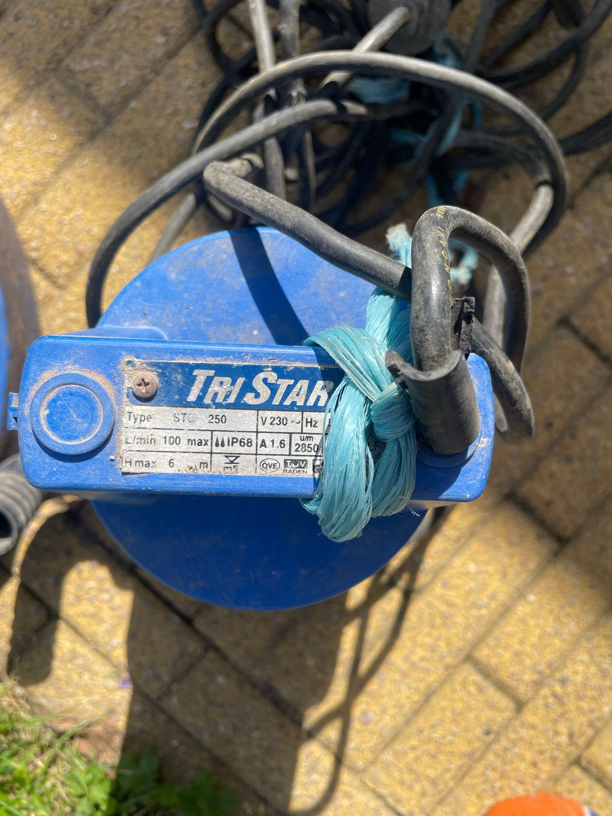 Tri Star Dompelpomp STG 250 met slang, Tuin en Terras, Waterpompen, Ophalen of Verzenden, Gebruikt, Elektrisch, Dompelpomp