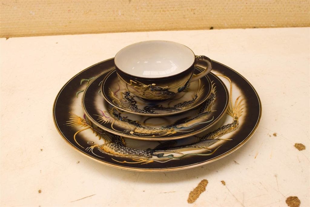 4 delig Porselein servies 51135, Gebruikt, Ophalen of Verzenden, Bord(en), Overige stijlen