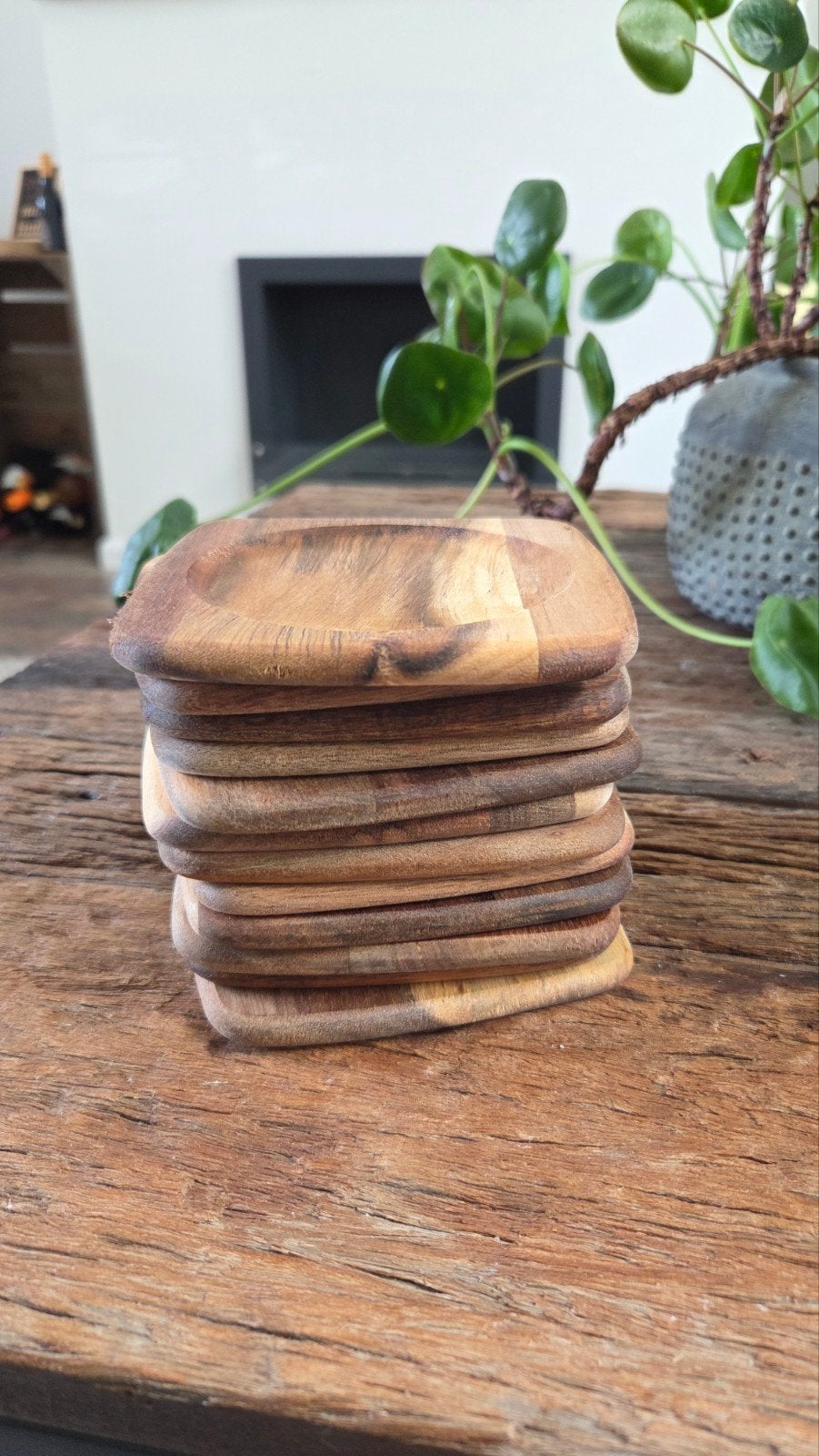 12 houten schaaltjes / bordjes Blokker, Ophalen of Verzenden