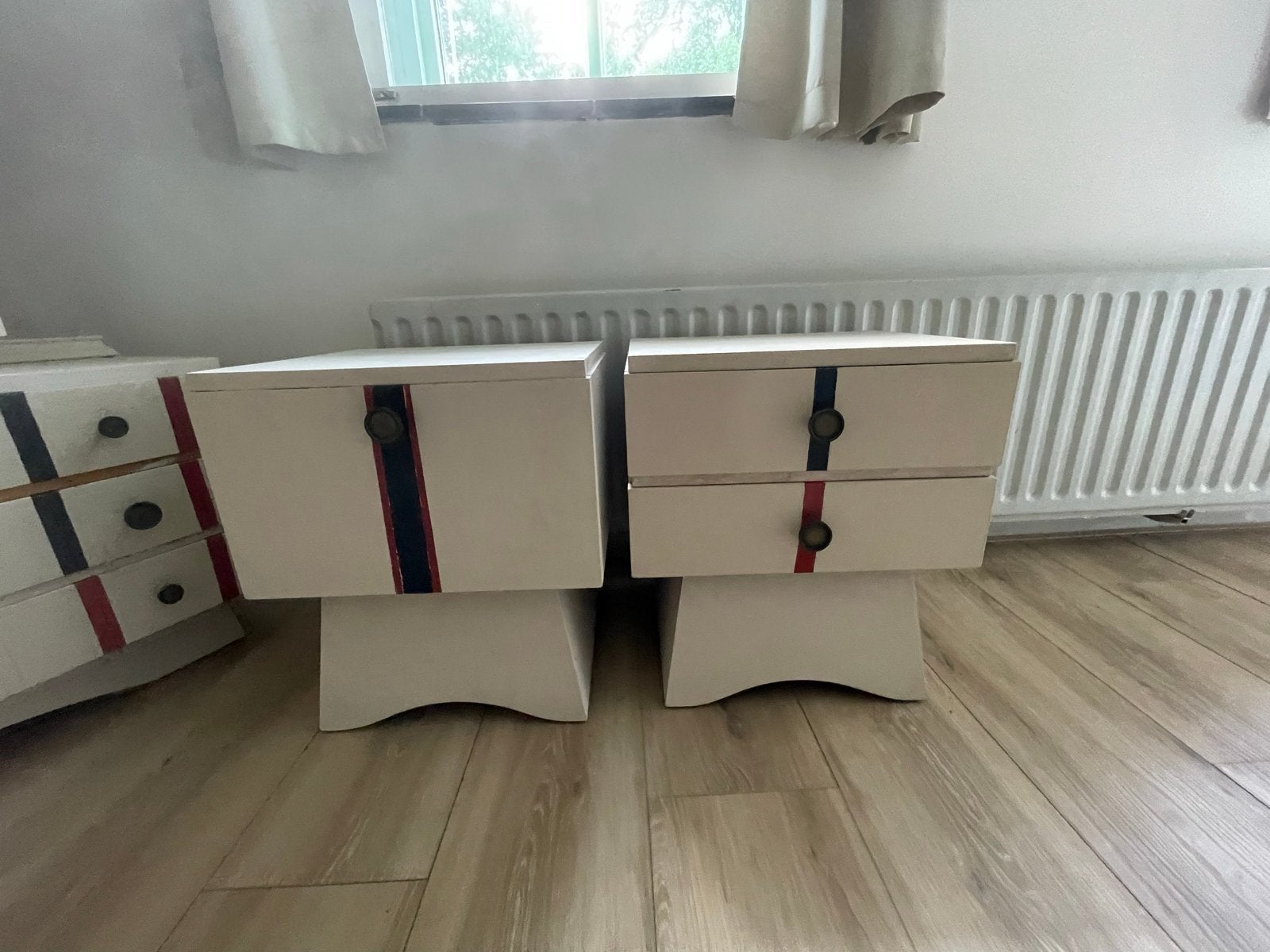 Kaptafel set met kastjes, stoelen en tafel, Ophalen, Gebruikt, 65 cm of meer, 70 cm of meer