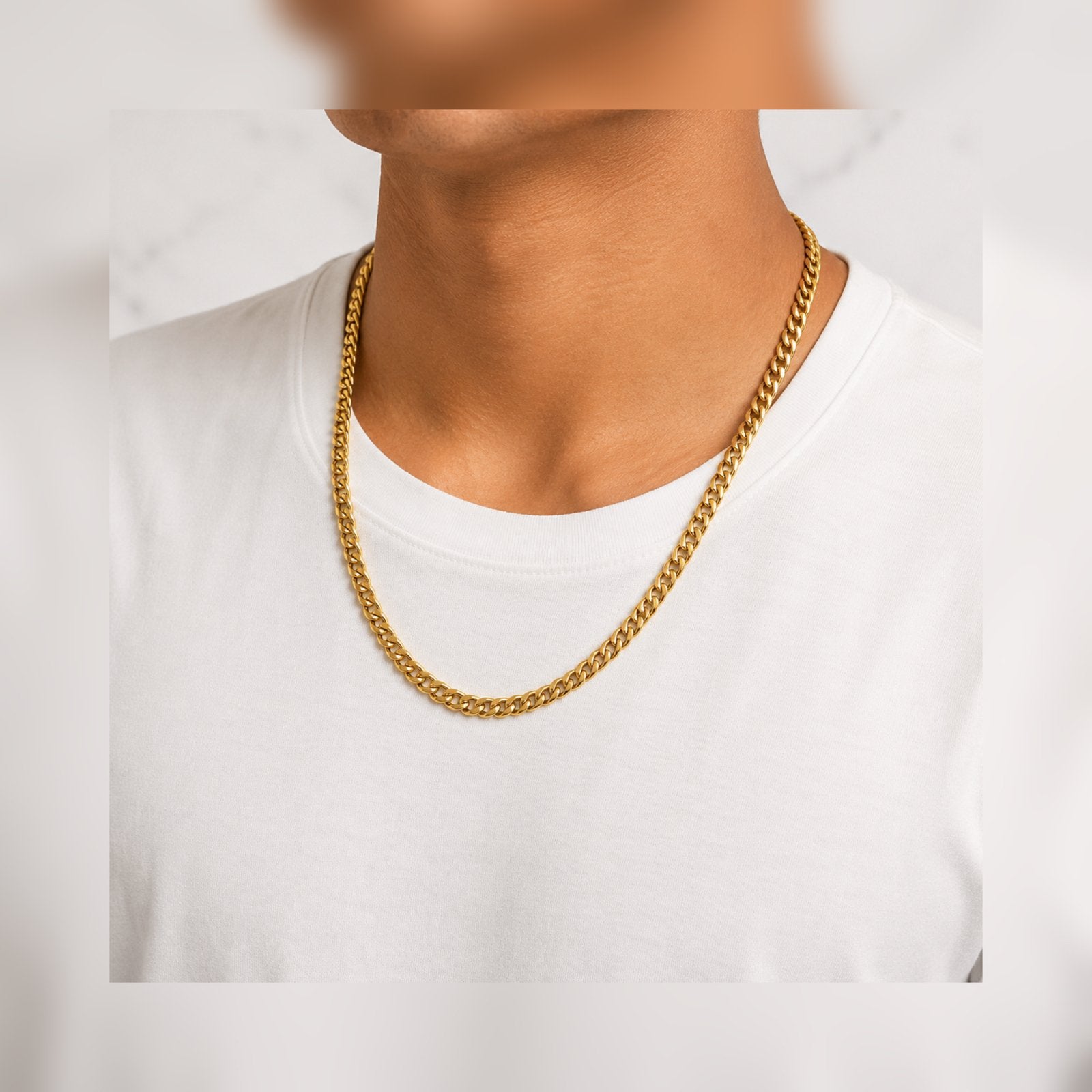 Goudkleurige RVS Ketting 75 cm, Ophalen of Verzenden, Nieuw, Goud, Overige materialen