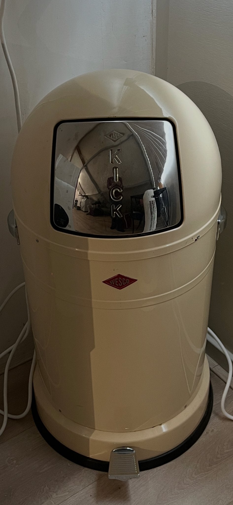 Wesco Kickboy Prullenbak - Crème, Ophalen, Gebruikt, Met pedaal, 30 tot 40 liter