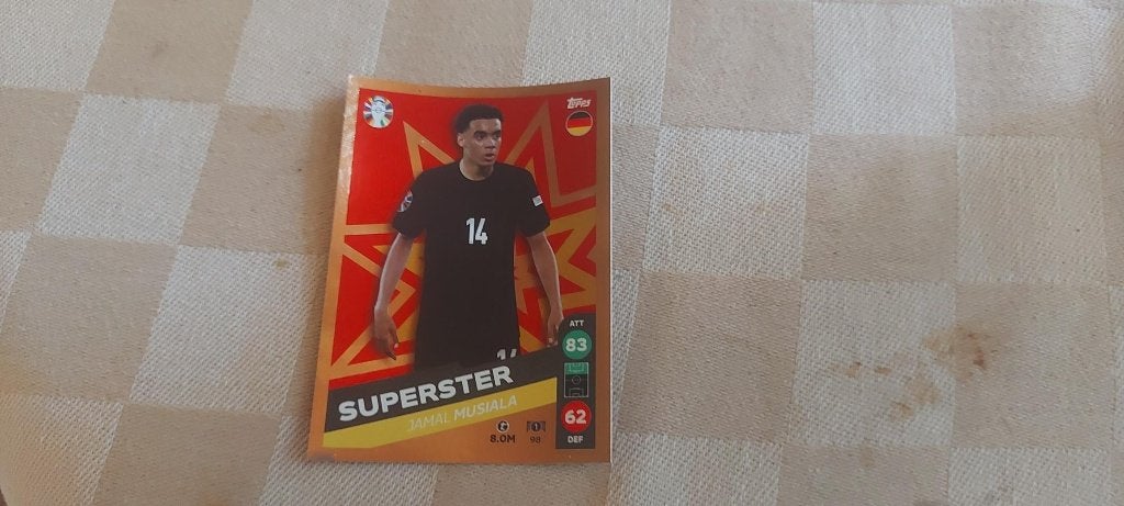 voetbal plaatje EK 2024 Jamal Musiala reverseholo, Ophalen of Verzenden, Zo goed als nieuw, Plaatje