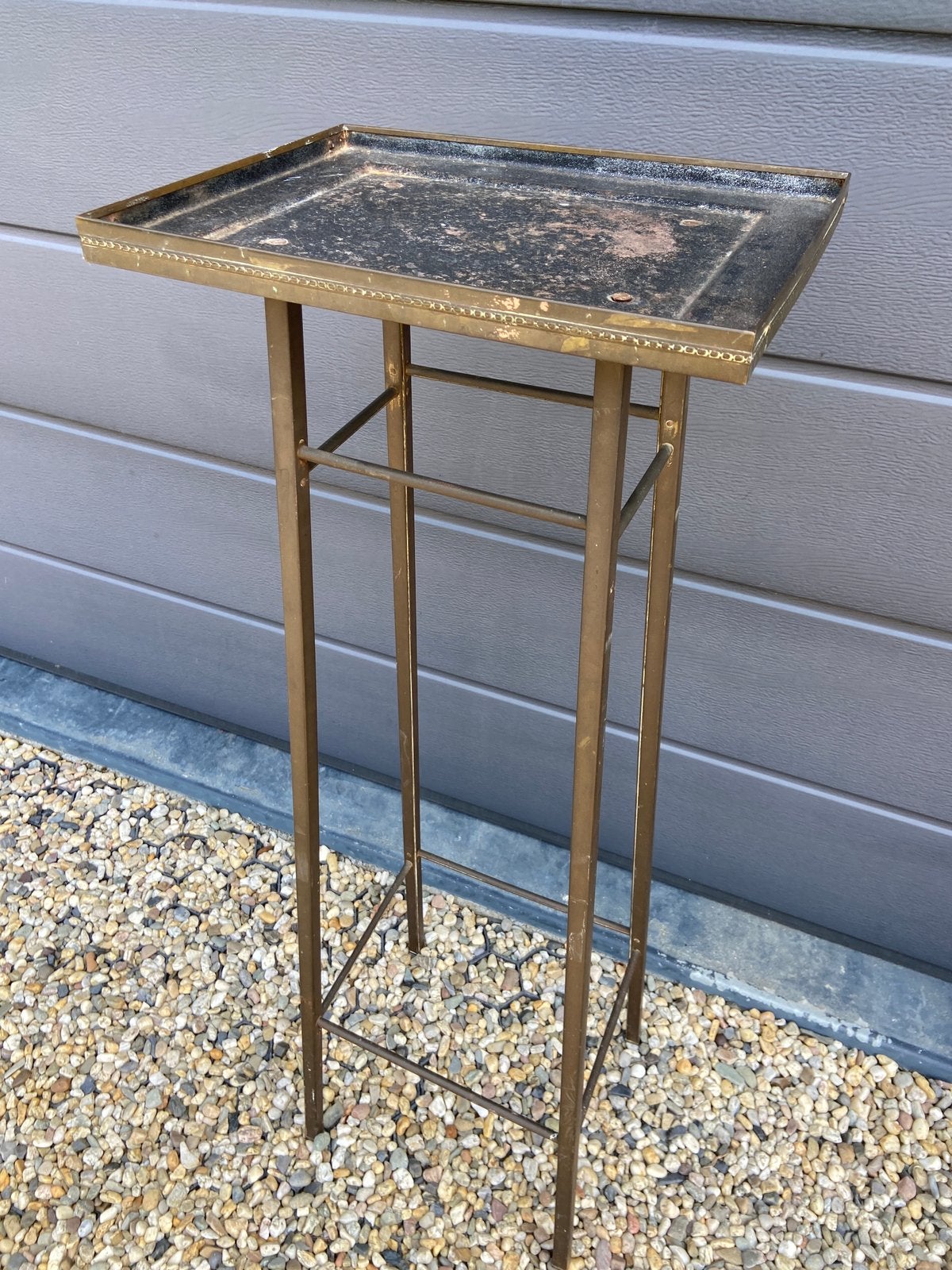 Antieke oude messing ? hoge planten tafel Art Deco zuil, Ophalen