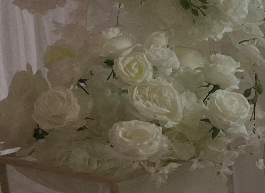 Witte Bloemen Decoratie Boog Bruiloft Feest Achtergrond, Ophalen, Nieuw, Versiering, Geboorte of Huwelijk