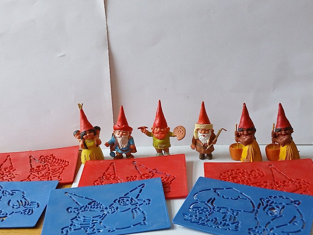 Vintage David De Kabouter Figuurtjes+Sjablonen, Ophalen of Verzenden, Gebruikt
