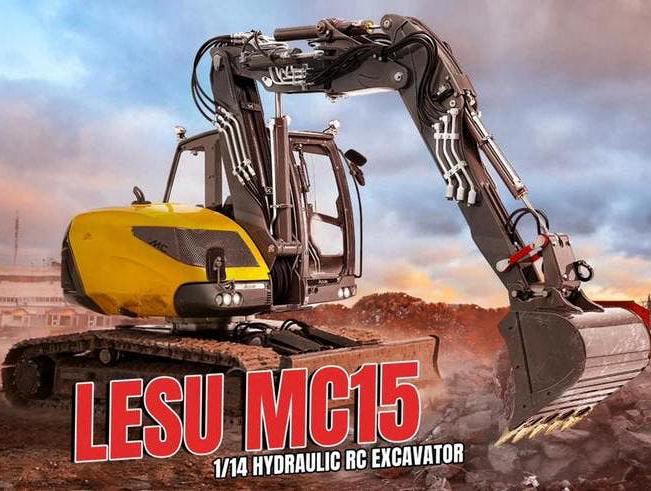 Mecalac rupskraan Lesu RC 1/14 Kit, Ophalen of Verzenden, Nieuw, Groter dan 1:32