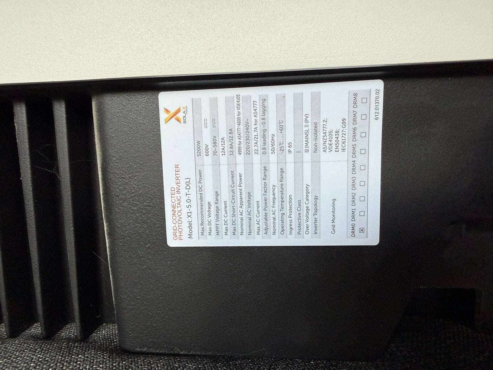Solax Power X1-5.0-T-D(L) omvormer voor zonnepanelen, Ophalen of Verzenden, Gebruikt, Overige typen, 200 wattpiek of meer