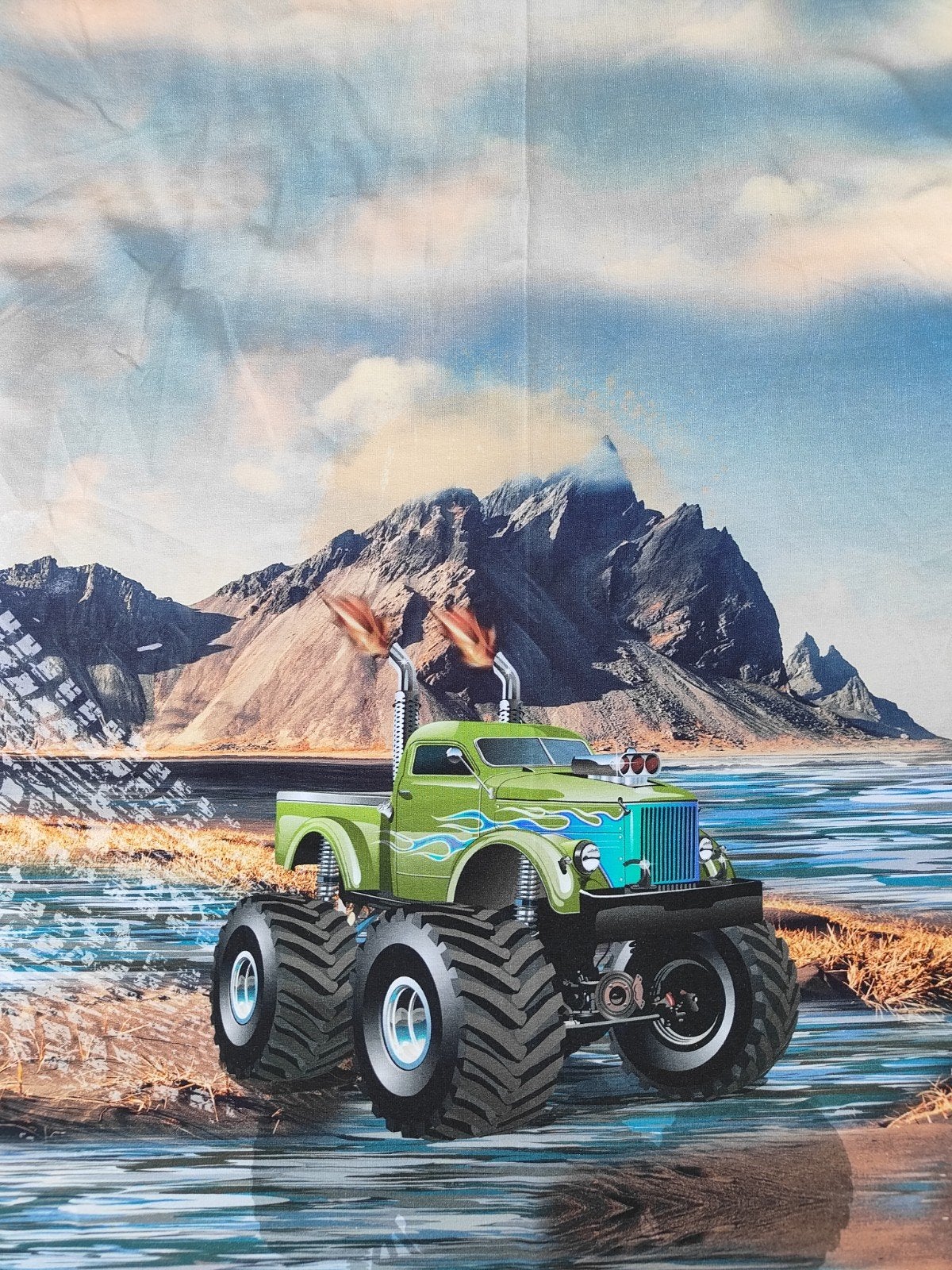 monster truck paneel deel, 120 cm of meer, Nieuw, Ophalen of Verzenden, Katoen
