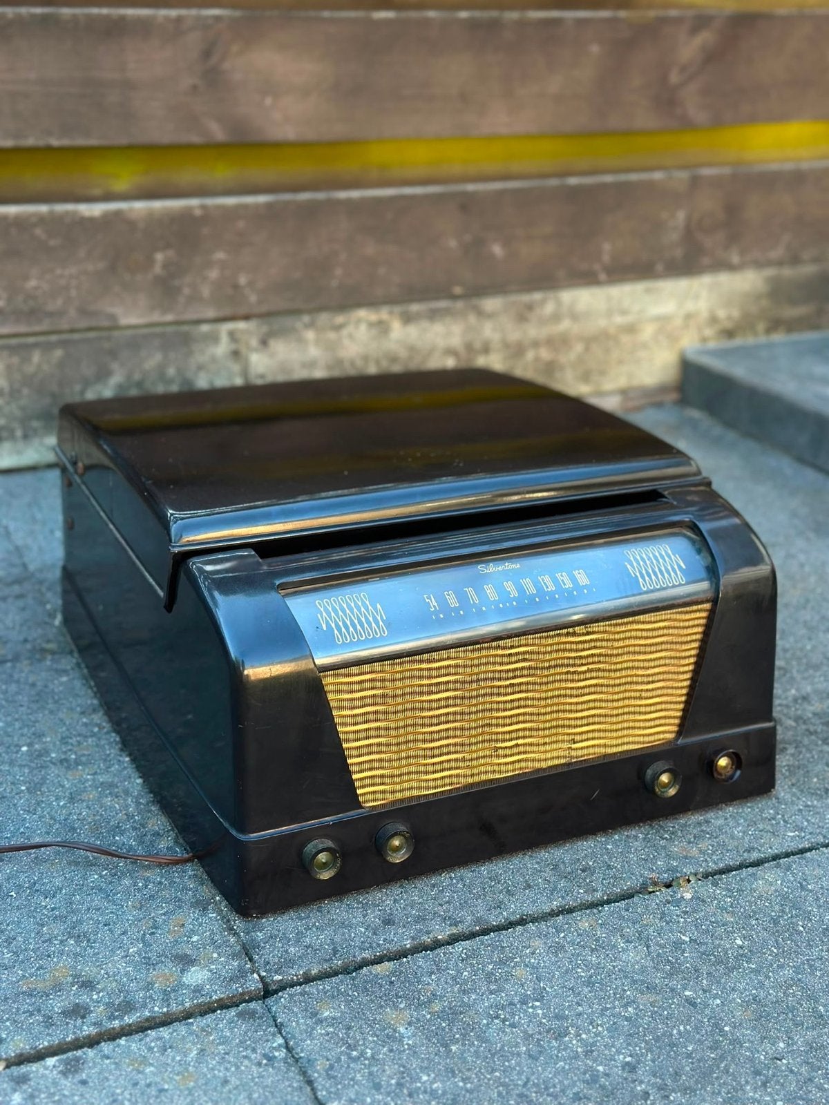 Vintage 1940's Silvertone Radio Platenspeler Model 8080, Ophalen, Niet werkend, Platenspeler, Overige merken